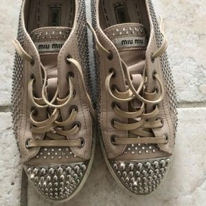 Miu Miu Embellished Low-top Sneakers